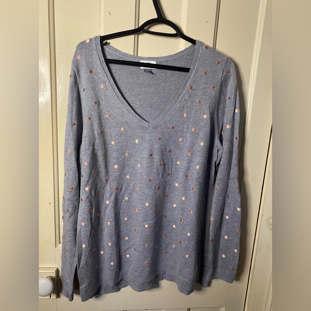 Old Navy polka dot embroidered sweater